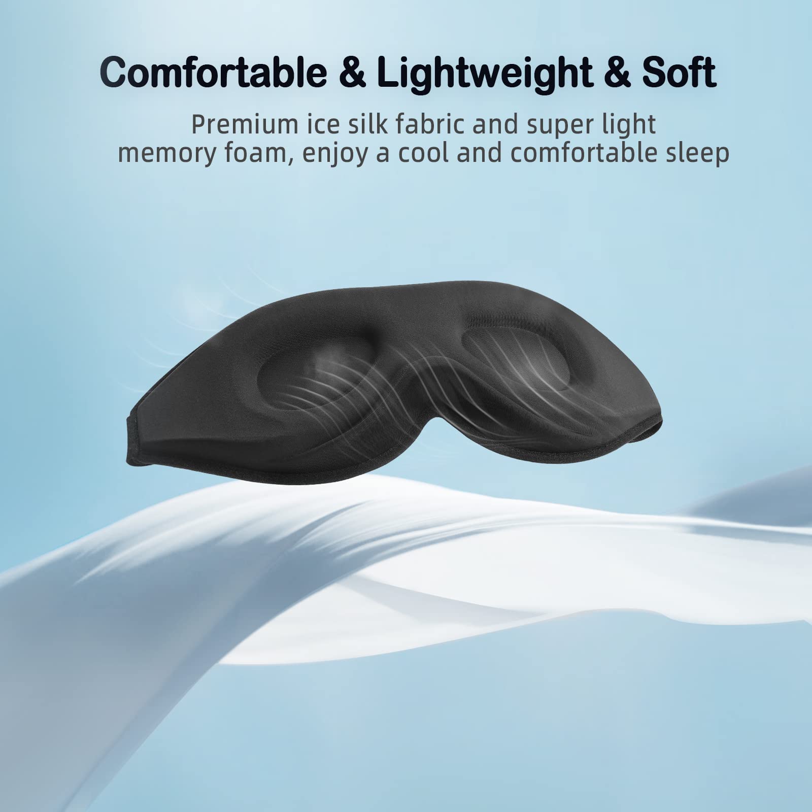 LitBear Sleep Masks for Women, Sleep Eye Mask for Sleeping, Comfortable Night Sleeping Mask, Soft Contoured Eye Cover for Sleepi