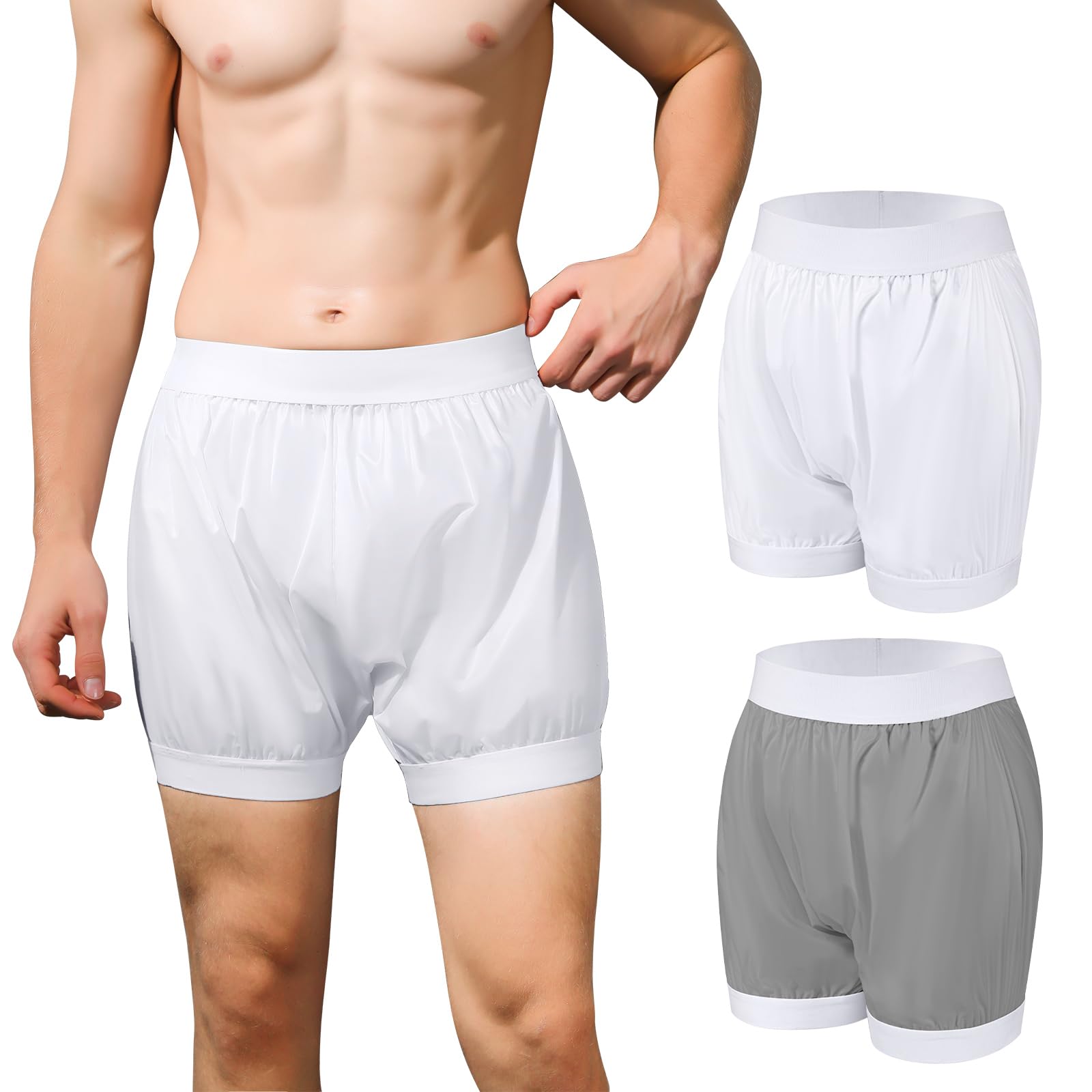 Carer Adult Diaper Covers 2PCS Washable, Leakproof Incontinence Underwear for Men Women Enclosed Elastic, Widened Waistband Desi