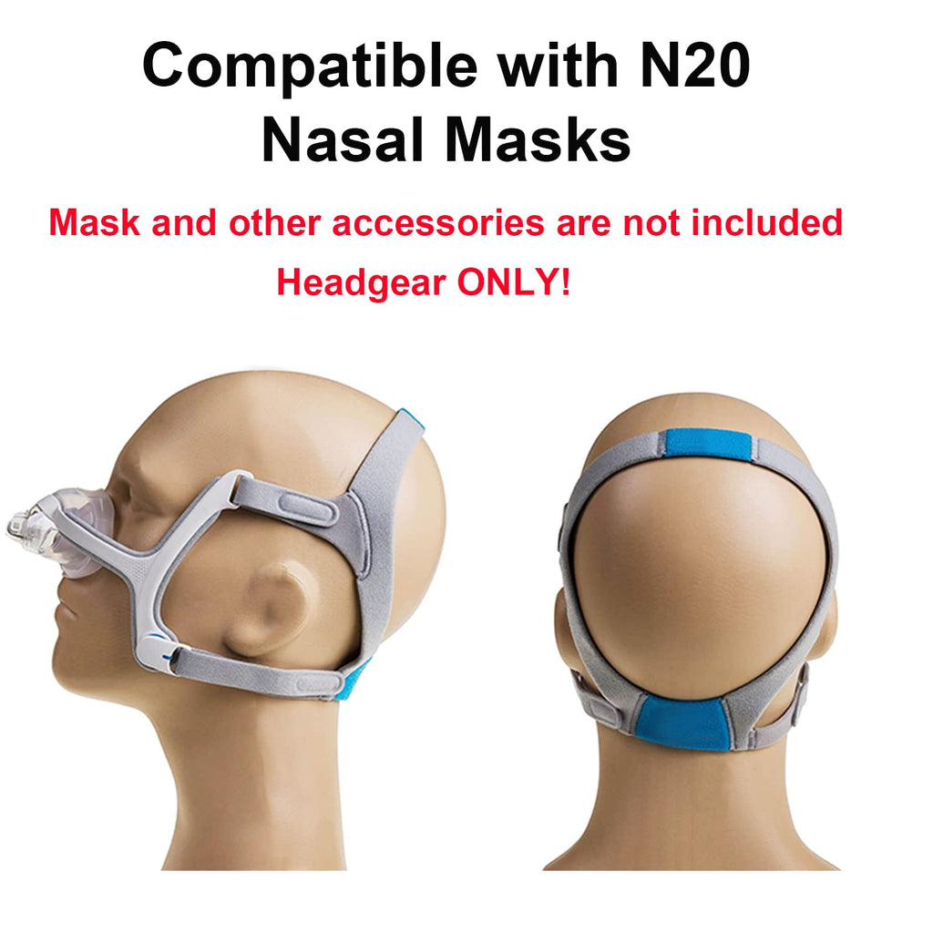 LALASTAR 2-Pack Replacement Headgear Strap for N20 Nasal Pillow CPAP Mask, CPAP Headgear Compatible with N20, Adjustable Headban