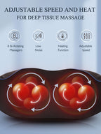 Back Neck Shoulder Massager with Heat, Shiatsu Electric Deep Tissue 3D Kneading Massagers for Relief on Waist, Leg, Calf, Foot F