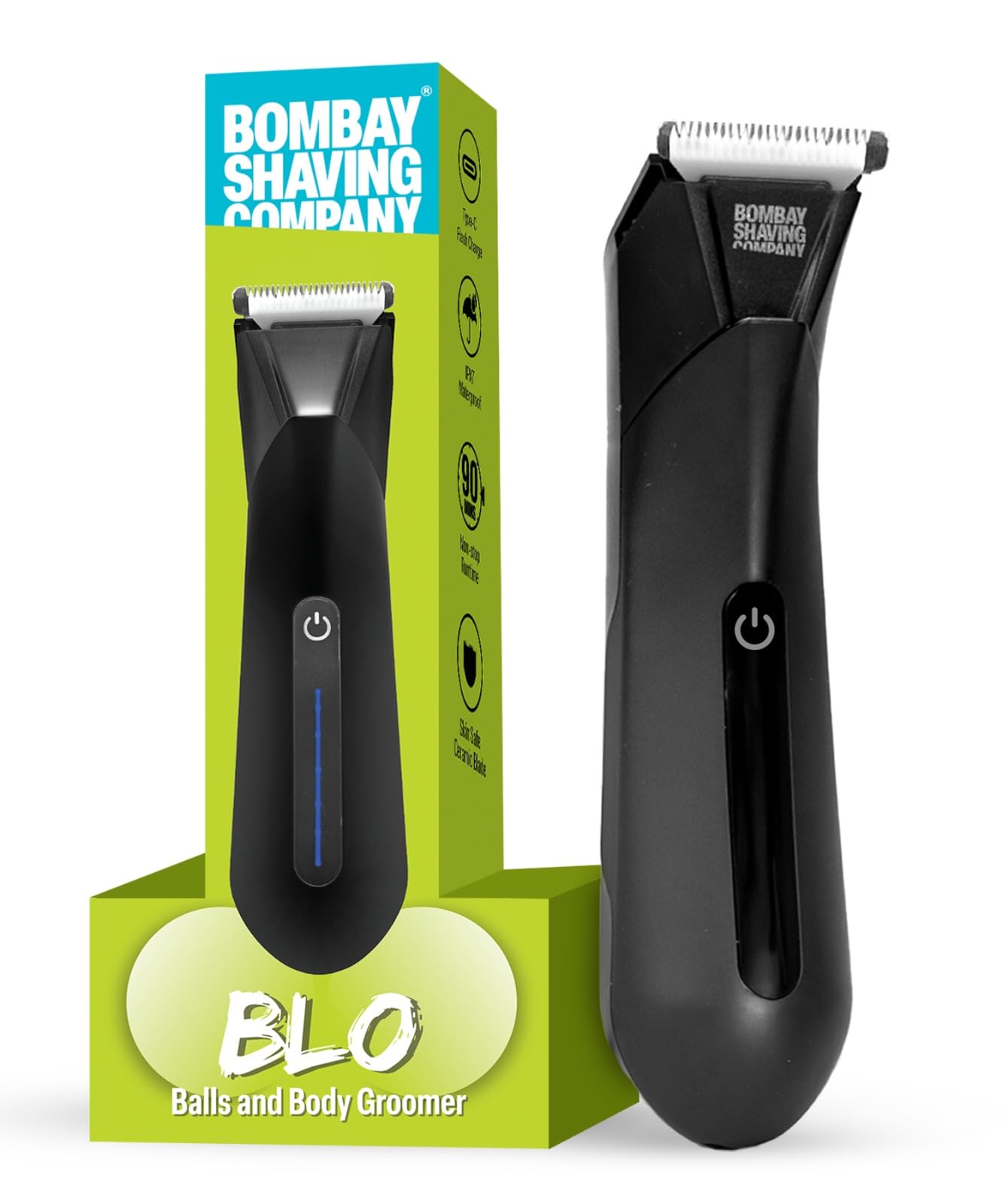 Bombay Shaving Company Blo Balls And Body Groomer For Men | Ceramic Blade, Safe For Sensitive Areas, Type C Flash Charging | Gro