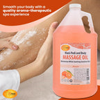 SPA REDI - Mandarin Scented Massage Therapy Oil, 128 Oz - Full Body Massage, Almond, Cotton Seed, Sunflower, Avocado & Essential