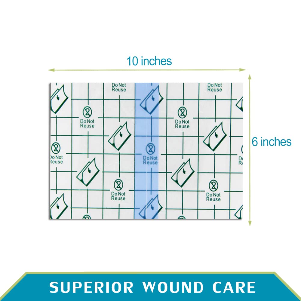 50 Pcs Waterproof Shower Protector Bandage | 6x10 Inch Large Wounds Showering Cover for Knee Replacement Surgery C Section Post