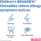 Benadryl Childrens Allergy Grape Chewables, 20 Count Per Box (5 Pack)
