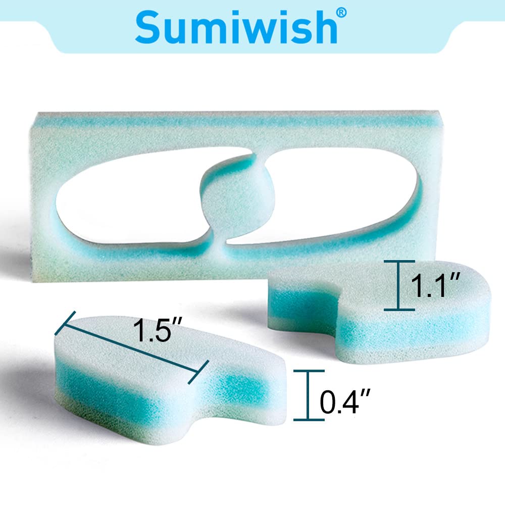 Sumiwish Foam Toe Separators, 10 Pack Breathable Toe Spacers, Reduce Friction and Relieve Corns Pain, Overlapping Toes Corrector