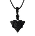 XIANNVXI Black Obsidian Healing Crystal Stone Necklace Spirtual Pyramid Gemstone Pendant Necklaces Adjustable Rope Natural Reiki