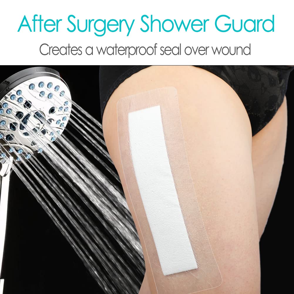 Waterproof Knee Replacement Surgery Bandage | 4x8 Inch Shower Protector Island Dressing Pad Bordered Gauze | Hip Surgery Recover