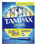 Tampax Pearl Regular Absorbency Tampons with Plastic Applicator, Unscented, 18 Count (Pack of 1)