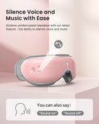 RENPHO Eyeris 1V - Voice Controlled Eye Massager for Migraines, Bluetooth Music Heated Eye Care Machine, Relax & Reduce Eye Stra