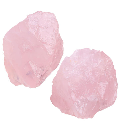 NUKAYAI 2Pcs Rose Quartz Crystals 1.8-2.2'' Large Raw Stones Rough Rocks Healing Crystal for Cabbing Polishing Decoration DIY Wi