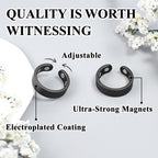 Vicmag Copper Magnetic Rings for Women 99.9% Copper Finger Ring Ultra Strength Magnet Gift Adjustable(4X Black)