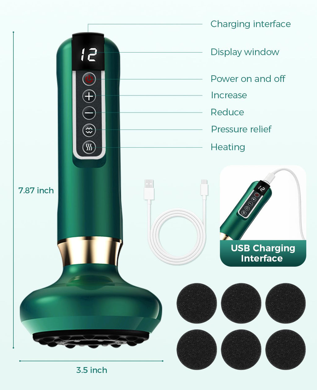 Uojojop Intelligent Handheld Massage Tool for Anti - Cellulite, Electric Cupping Device with 12 Suction Modes. This Fat Remover