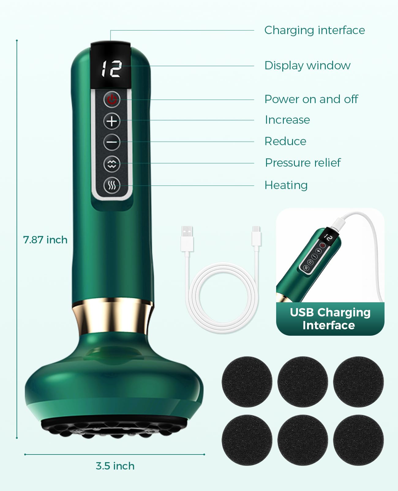 Uojojop Intelligent Handheld Massage Tool for Anti - Cellulite, Electric Cupping Device with 12 Suction Modes. This Fat Remover
