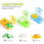 AUVON Weekly Pill Organizer 2 Times a Day with PU Leather Bag, Travel AM PM Pill Box 7 Day with One-Side Large Opening Design fo