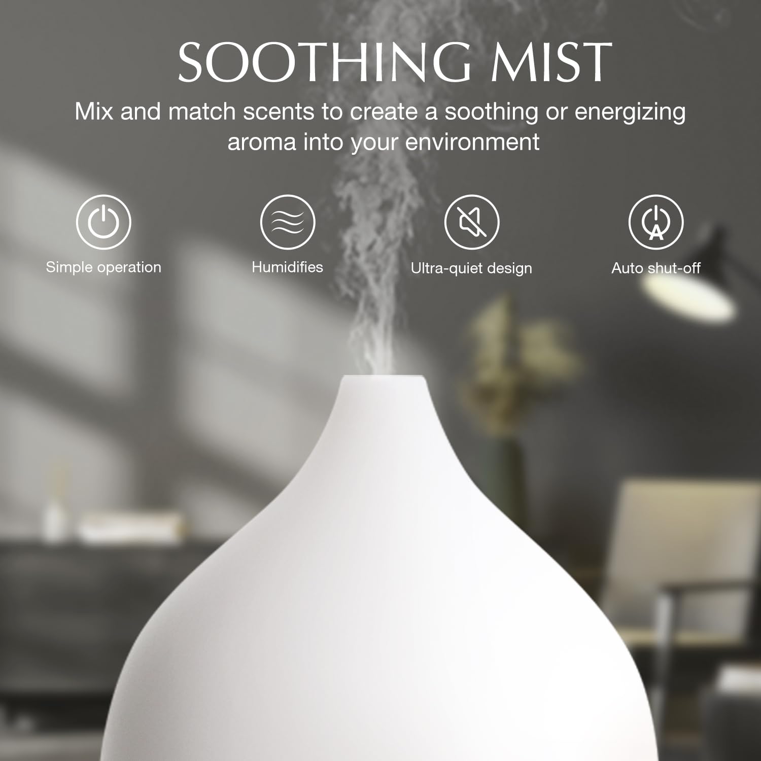 SALKING Essential Oil Diffuser (Set of 2 Dark), 100ml Small Ultrasonic Aromatherapy Diffuser for Essential Oils, Auto Shut-Off,