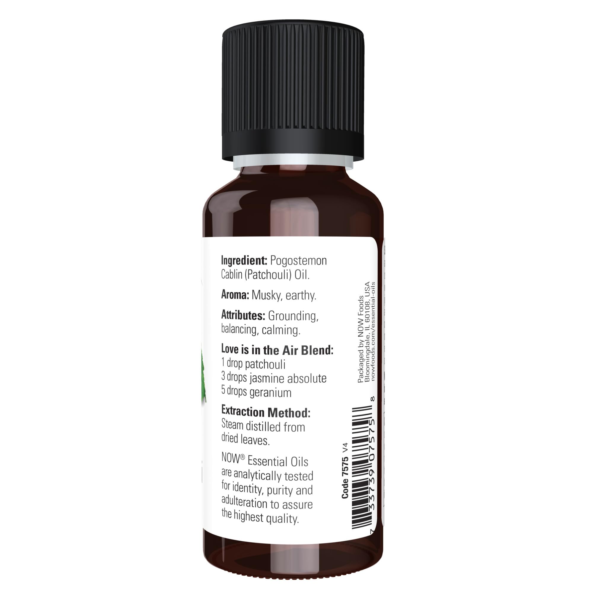 NOW Essential Oils, Patchouli Oil, Earthy Aromatherapy Scent, Steam Distilled, 100% Pure, Vegan, Child Resistant Cap, 1-Ounce
