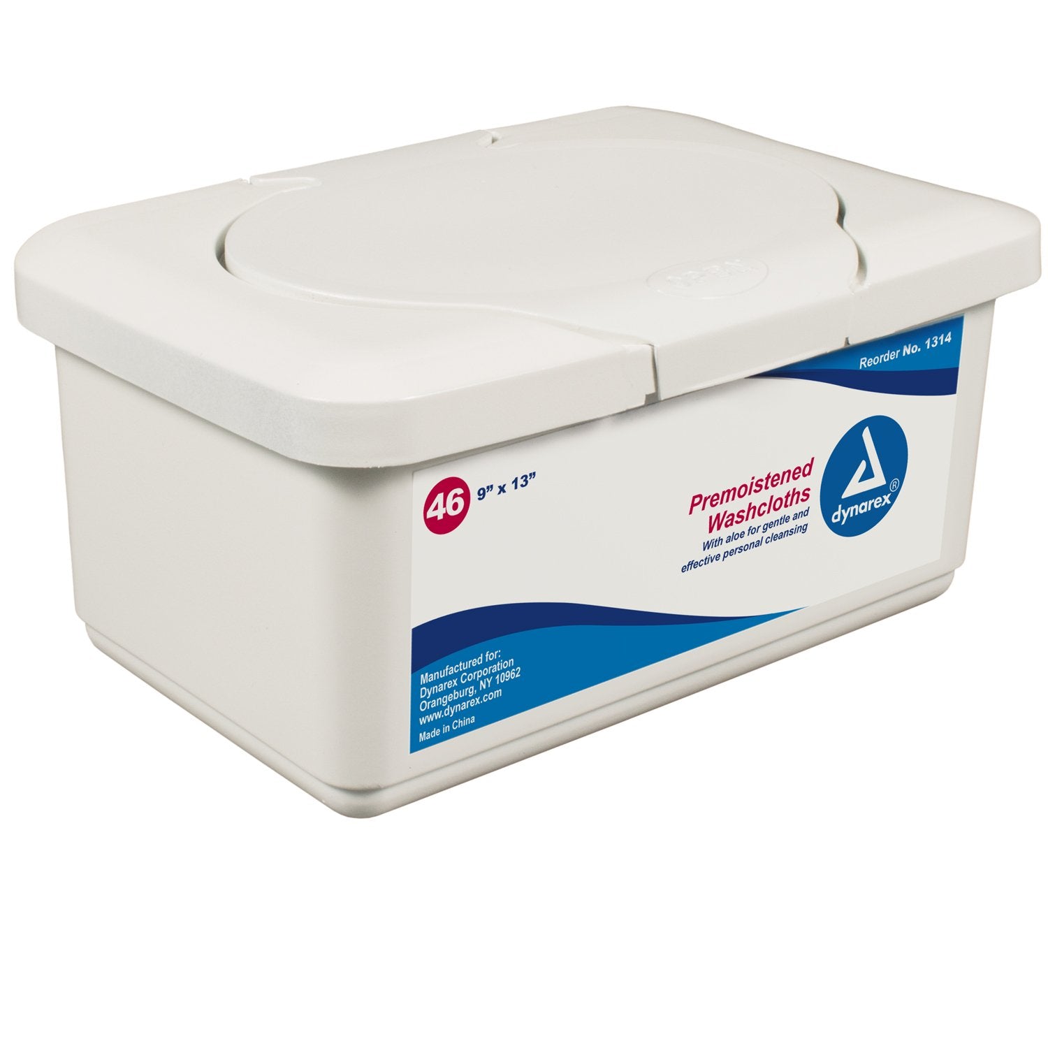 Dynarex Premoistened Adult Washcloths 9 x 13 - Tub 12/46/Cs