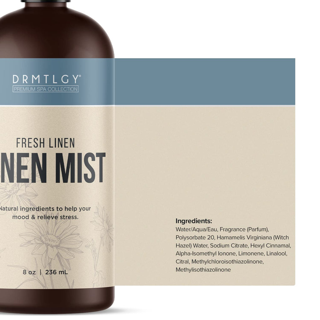 DRMTLGY Natural Fresh Linen Mist and Room Spray - Pure Essential Oils for a Pillow Spray, Linen Mist, and Fabric Spray - Aromath