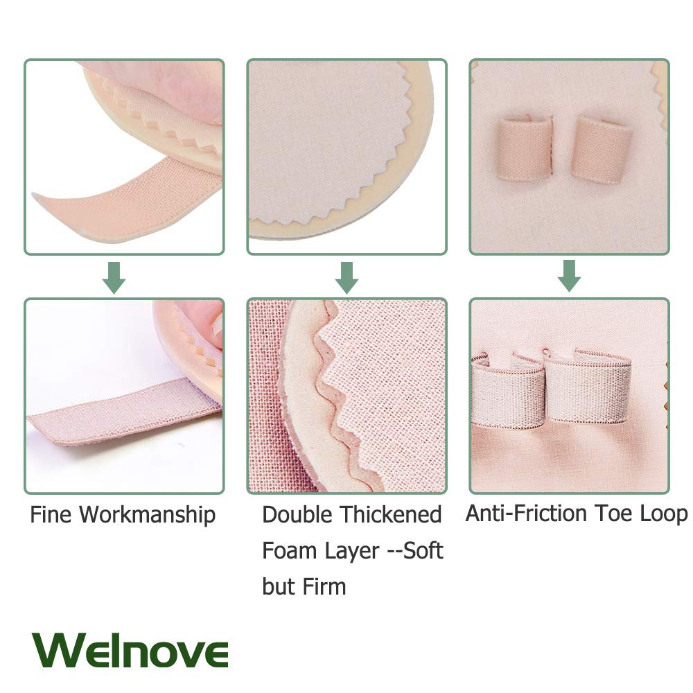 Welnove - Hammer Toes Straightener Toe Splint Corrector for Claw, Curled, Crooked Toe, Cushion Brace Joint Realign Metatarsal Su