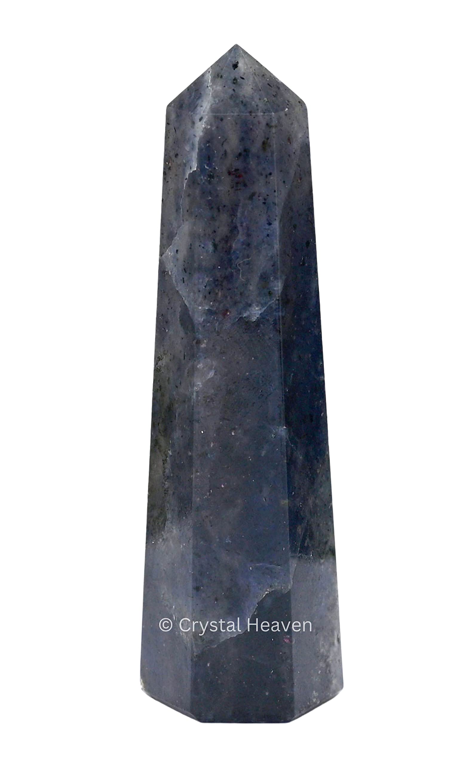 Crystal Heaven Iolite Crystal Tower Obelisk Point For Chakra, Healing And Balancing  Aaa Grade Original Certified Gemstone Agat