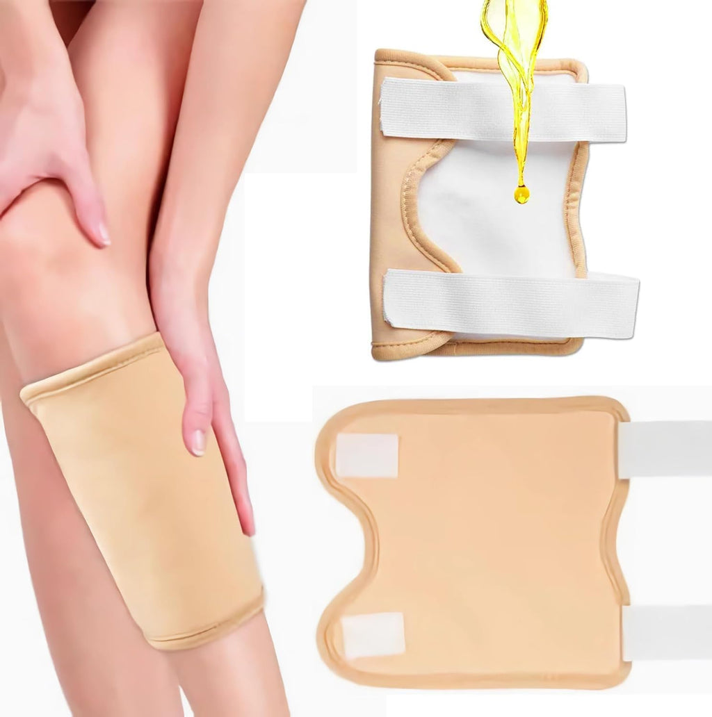 VonTeok 2 Pack Reusable Castor Oil Pack Wrap for Knee Elbow Joints with No Oil Leakage, Soft Flannel Castor Oil Compress Pads Wr
