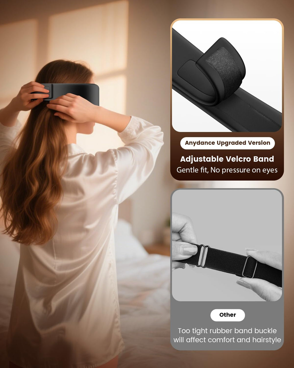 Heated Eye Mask - Cordless Eye Mask for Dry Eyes, Eye Relief, Improved Sleep, Timed Shutdown, 4 Temperature, Washable Eye Heatin