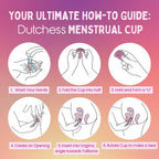 Dutchess Large Menstrual Period Cups for Women + Storage Pouch, Pack of 2 Pink & Purple Soft Medical-Grade Silicone Reusable Fem