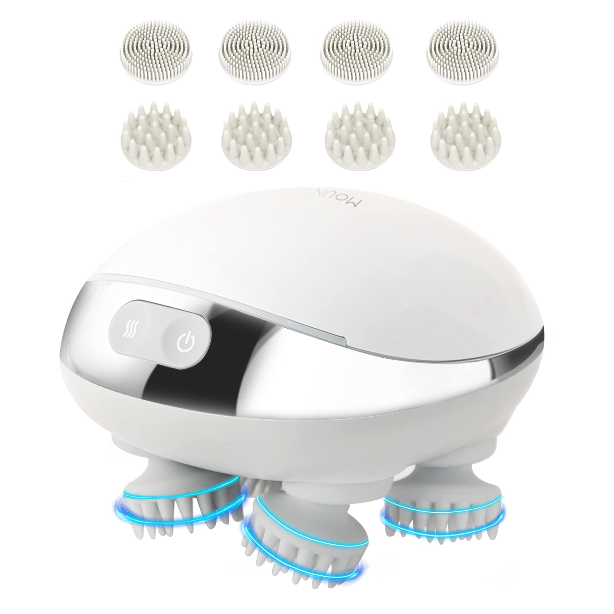 MOUNTRAX 5 in 1 Electric Scalp Massager, Portable Heated Head Kneading 88 Massage Nodes, 2 Styles & 3 Speed Modes, Body for Deep