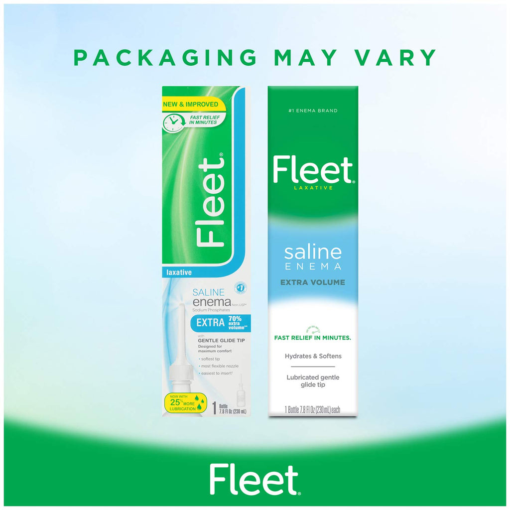 Fleet Laxative Saline Extra Enema for Adult Constipation, 7.8 fl oz, 3 Pack