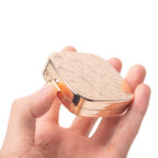 Fashion Elegant Medicine Portable Double Protection Switch Metal Travel Pill Box with Mirror (Small, 3 compartments, Gold)