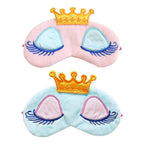 EleCharm 2-Pack Women Girl's Sleeping Eye Mask Princess Crown Eyelash Cosplay Blindfold Travel Party Eye Mask