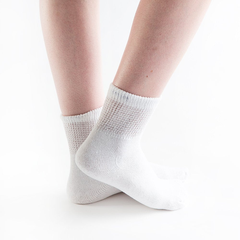 Doc Ortho Loose Fit Cotton Diabetic Socks for Men and Women, 3 Pairs, 1/4 Crew
