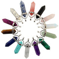 Mutilcolor 14pcs Bullet Shape Healing Pointed Chakra Pendants sugilite Quartz Crystal Stone Charm Randow Color for Necklace Maki