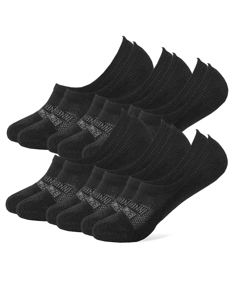 32 DEGREEES Women's 6 Pack Comfort No Show Socks | Anti-Odor | Heel Grips | Arch Support | Active | Casual | Work, Black, Large