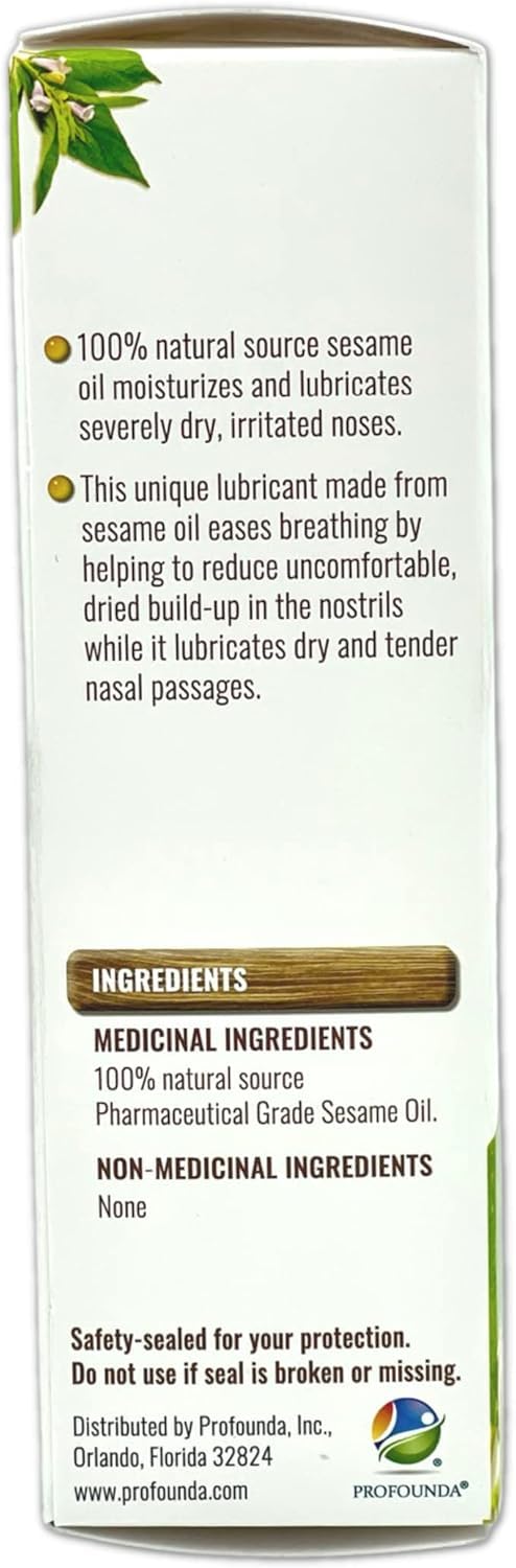NATUREPRO Sesame Oil Nasal Spray 2 Pack with 100% Pharmaceutical Grade Sesame Oil to Offer a Natural Way to Lubricate Your Nasal