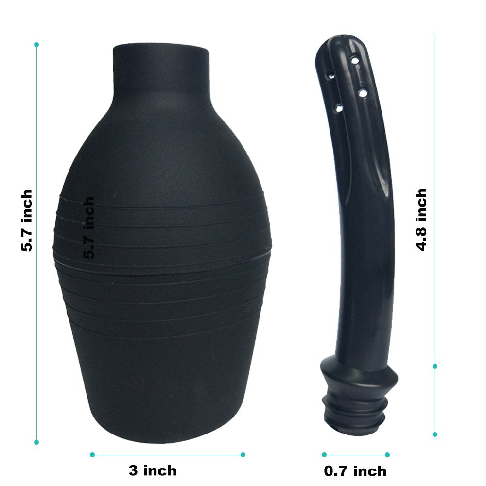 Abyclean Anal Douche Enema Bulb Vaginal Douche Enema Cleaner for Womens or Mans Health (310ml Black)