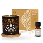 Essential Oil Burner by Dukhni | Brass Burner with Candle | Use for Aroma Oil, Diffuser Oils | Relax with Home Aromatherapy, for