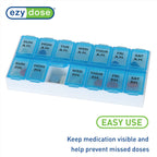 EZY DOSE Weekly (7-Day) AM/PM Pill Case, Medicine Planner, Vitamin Organizer, Medium Compartments, 2 Times a Day, Color May Vary