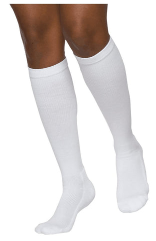 SIGVARIS Mens Motion Cushioned Cotton 360 Closed Toe Calf-High Socks 20-30mmHg - Black - Large Short