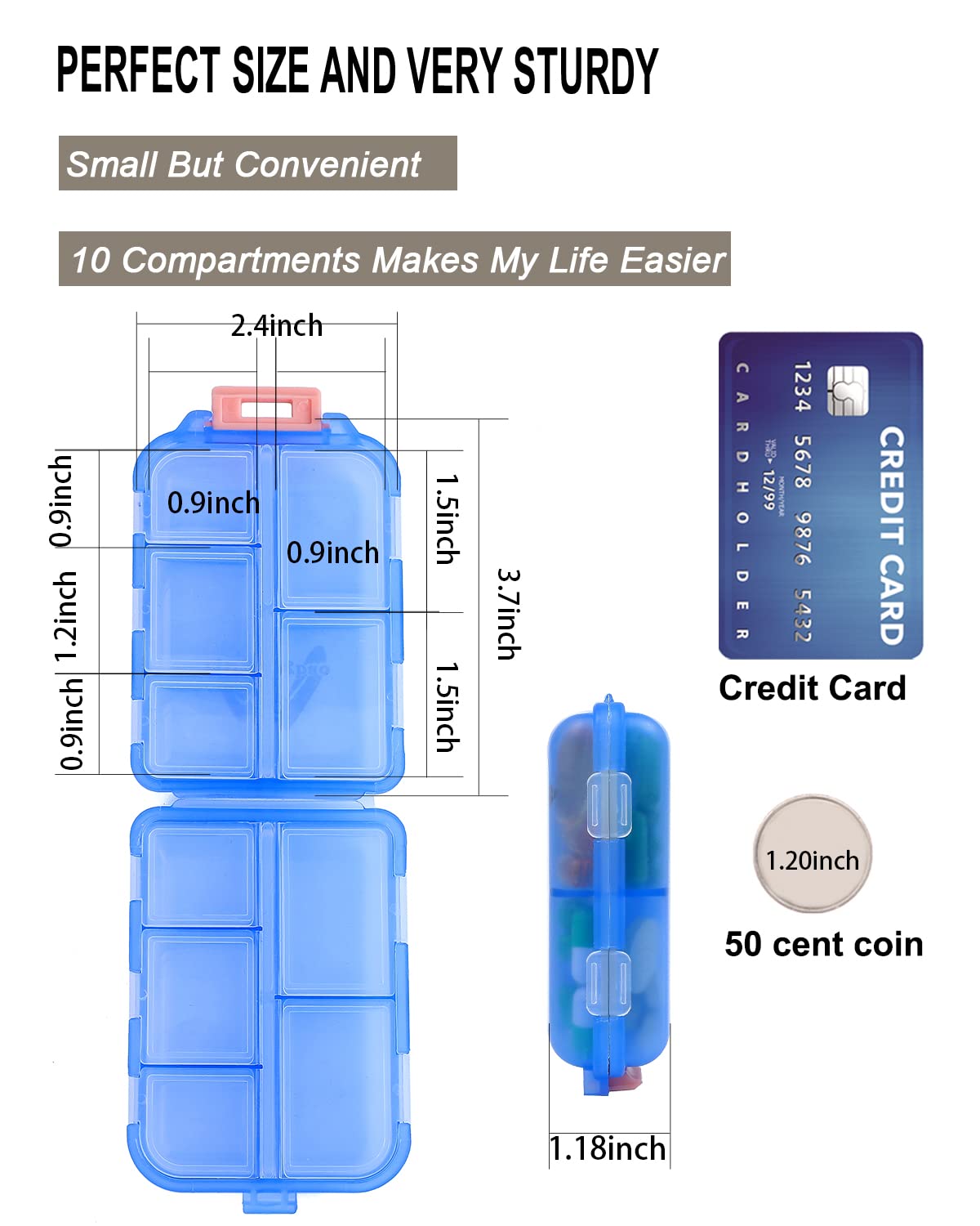 M MUchengbao Travel Pill Organizer Pocket Pharmacy