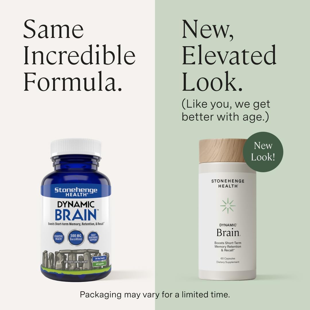 Stonehenge Health Dynamic Brain - Memory, Focus, Clarity & Mental Energy Dietary Supplement (60 Capsules)