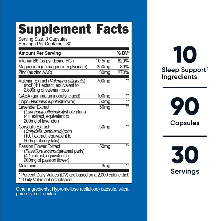 Nutricost Sleep Aid Complex (1330mg Serving) (90 Caps) (3 Pack)
