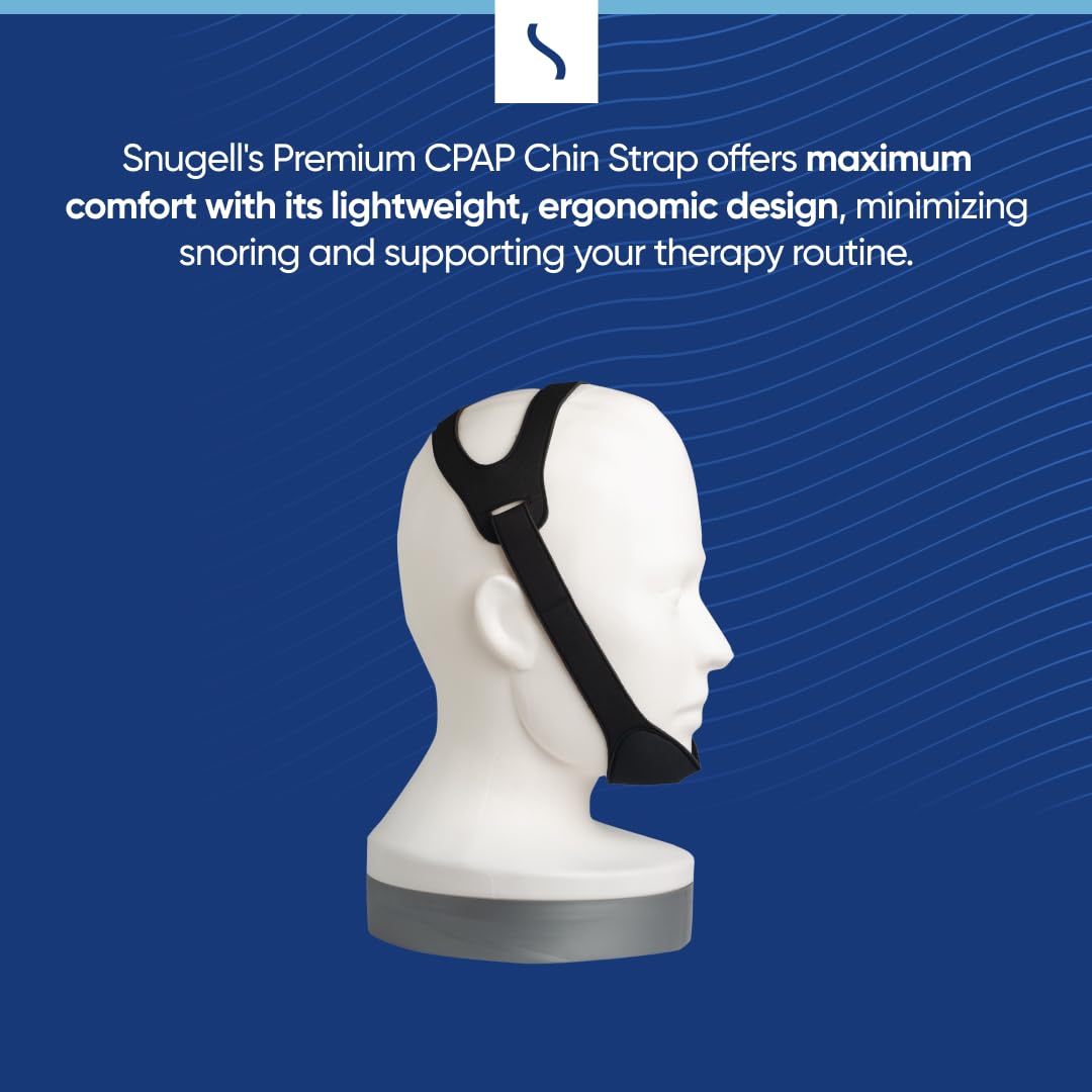 Premium Chin Strap for CPAP Users by Snugell - Adjustable Strap - Prevents Mouth from Opening - Improves CPAP Theraphy - Reduces