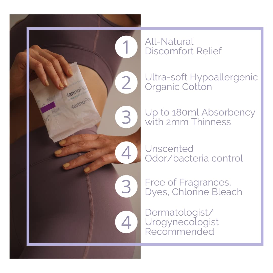 NannoPad Multipack Pads and Pantyliners - Made with Certified Organic Cotton - Regular, Super and Pantyliners for Full-Cycle Pro