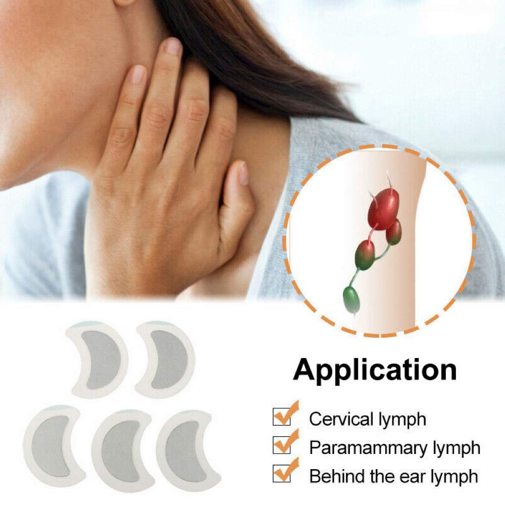 GreenHB Lymph Care Patch, 10 Pcs, Neck Lymph Node Patch Accessory Breasts Sticker Lymphatic Drainage with Ginger Oil