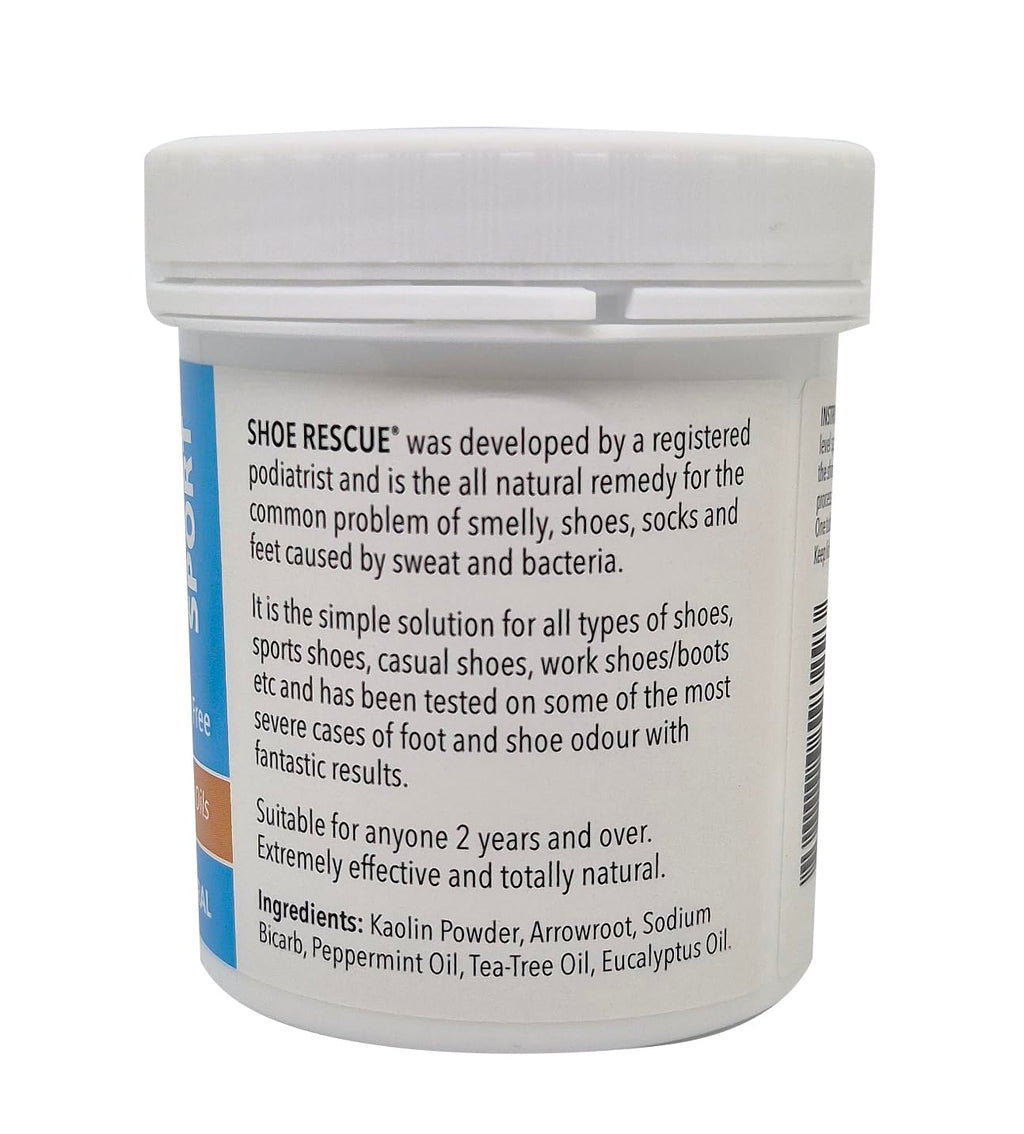 Shoe Rescue Foot And Shoe Powder 100G - Foot Odour Remover And Eliminator - Developed By A Registered Podiatrist Is A Completely