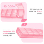 AUVON Weekly Pill Organizer with Effortless Opening Design, Arthritis Friendly Pill Box, BPA-Free Pill Organizer 7 Day, Cute & P