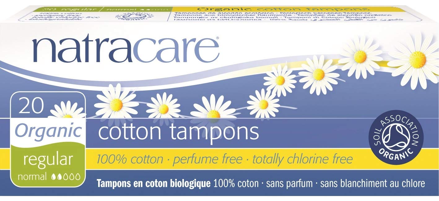 Natracare Organic 100% Cotton Tampons, Regular 20 ea (Pack of 8)