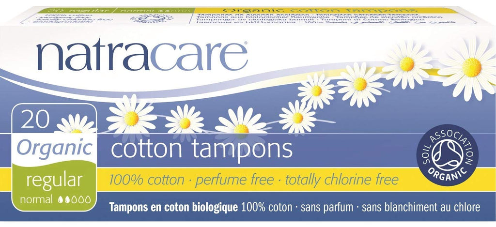Natracare Organic 100% Cotton Tampons, Regular 20 ea (Pack of 8)