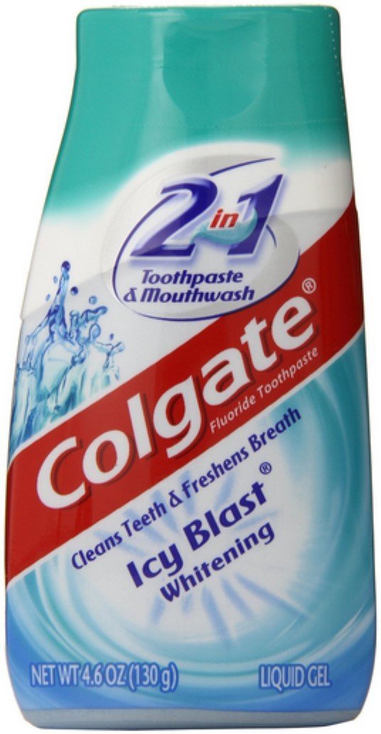 Colgate 2n1 ICY Blast Tp Size 4.6z Whitening Gel Toothpaste & Mouthwash